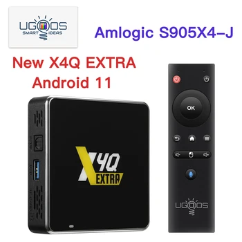Ugoos X4Q EKSTRA akıllı tv kutusu Android 11 DDR4 4GB 128GB Amlogic S905X4-J WiFi BT5. 0 1000M 4K Set Üstü Kutusu VS UGOOS X4Q Pro