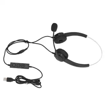 USB telefon kulaklığı Kablolu Bilgisayar Kulaklık Gürültü Azaltma Ofis Çağrı Merkezi için