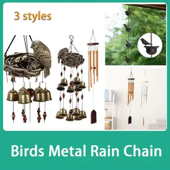 Yaratıcı Kuşlar Bardak Metal yağmur zinciri Yağmur Tutucu Oluk Çatı Dekorasyon Metal Drenaj yağmur zinciri İniş Borusu Aracı