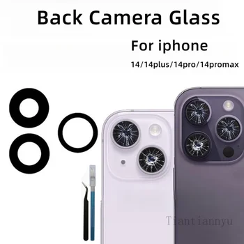 Yeni Arka Kamera Cam iPhone 14 Artı 14 Pro MAX Arka Kamera Lens Cam Kapak Onarım Yedek Parçalar + Sticker
