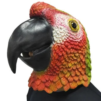 Yenilik Papağan Maskesi Lateks Hayvan Kuş baş maskesi Cadılar Bayramı Kostüm Şapka Cosplay Parti Sahne