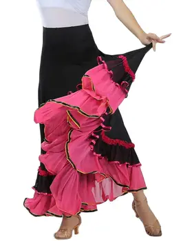 Zarif Balo Salonu Dans Latin Dans Partisi Uzun Salıncak Yarış Etek Kadın Modern Vals Dans Performansı Etekler Dipleri