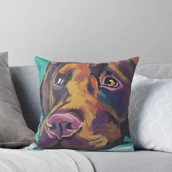 Çikolata Labrador Retriever Köpek Parlak renkli pop köpek sanat Atmak Yastık Dekoratif Yastıklar Lüks Kanepe