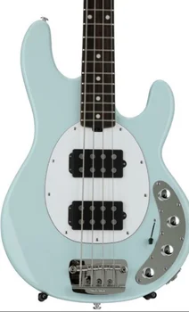 Özelleştirilmiş açık mavi 4-string bas elektro gitar, gül ahşap klavye, yüksek kaliteli, ücretsiz kargo