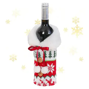 Şarap Şişesi Kapakları Şampanya Tutucu Şişe Elbise Örme Şişe Elbise Noel Düğün Doğum Günü Seyahat Tatil Partileri İçin